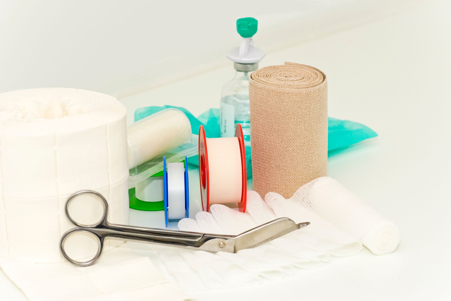 Medical Bandage and Scissors